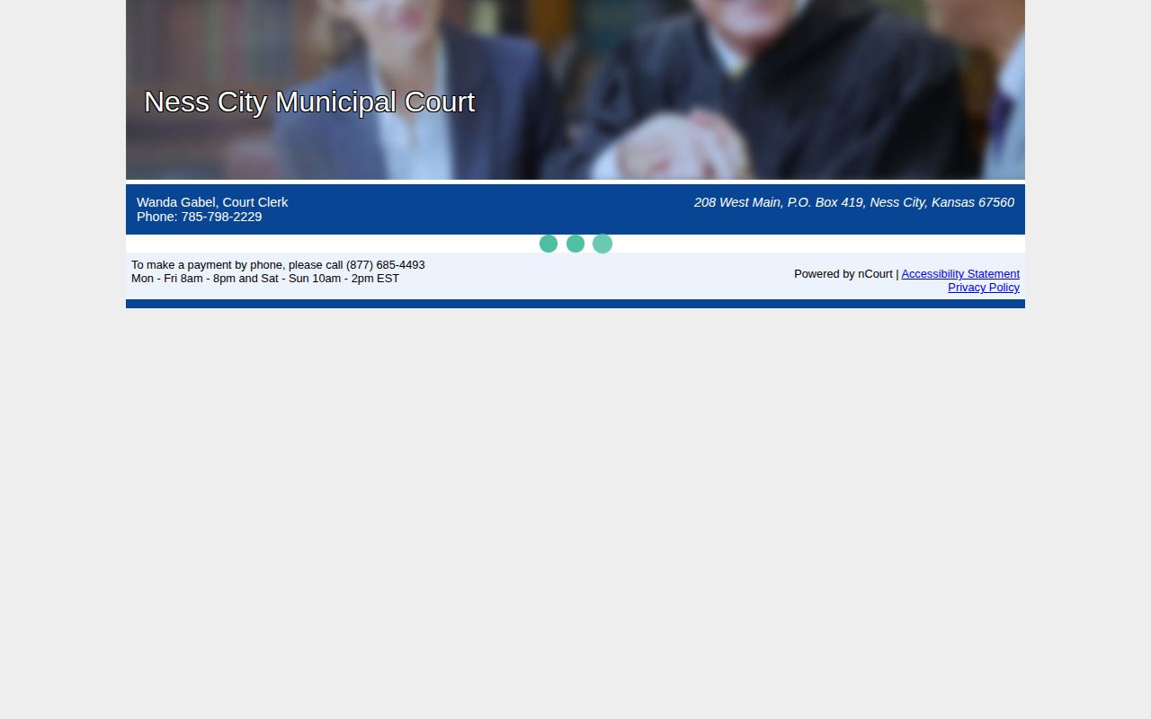 Ness County Jail release records municipal court contact route